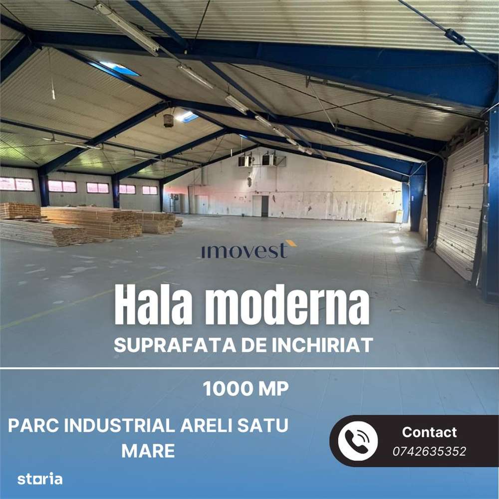 Hala de Inchiriat in Satu Mare | Zona Parc Industrial | 1000 mp - Imagine principală: 1/8