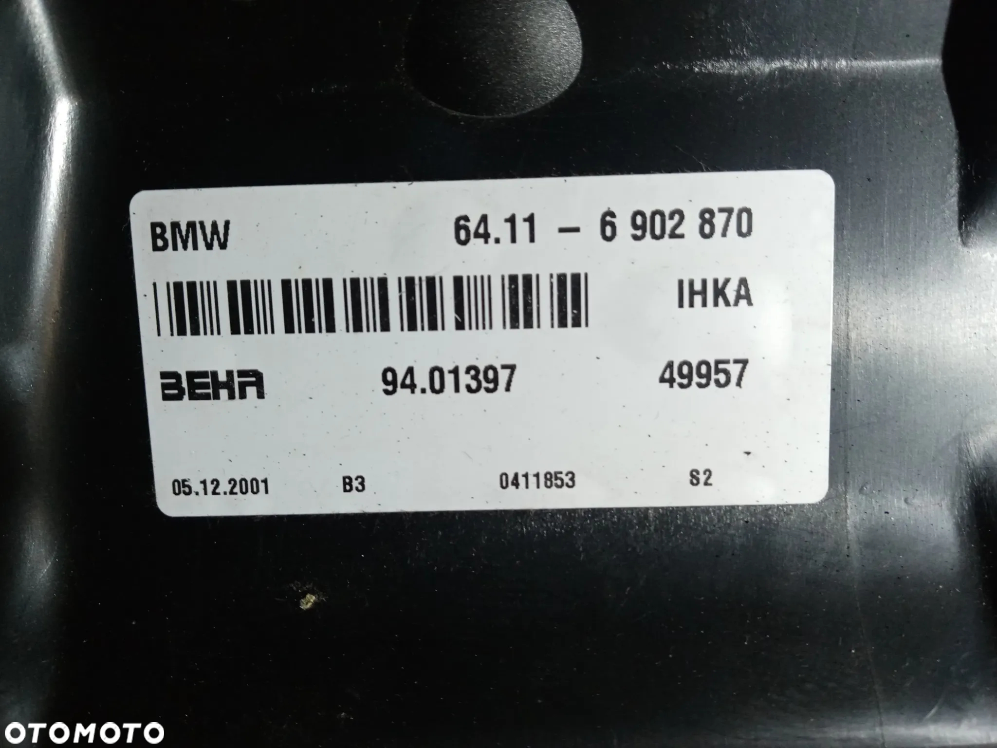 Nagrzewnica dmuchawa powietrza BMW 3 E46 6902870 - 7