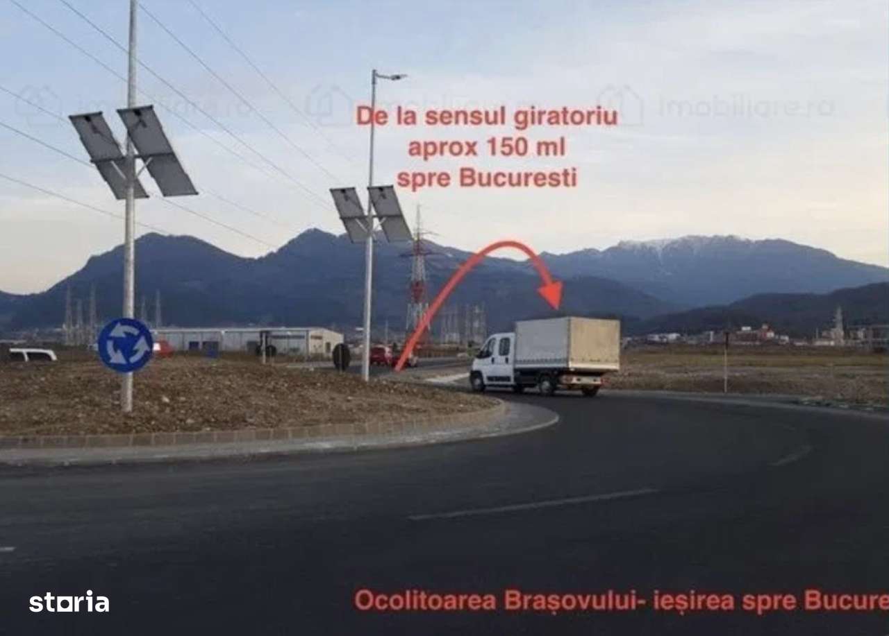 Teren Brașov 1534 mp direct la ocolitoare ieșirea spre București - Imagine principală: 1/2