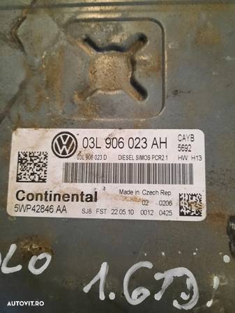 Calculator motor ecu motor vw polo 6r 1.6tdi cay seat ibiza 1.6tdi skoda fabia 1.6tdi 03l906023ah - 1