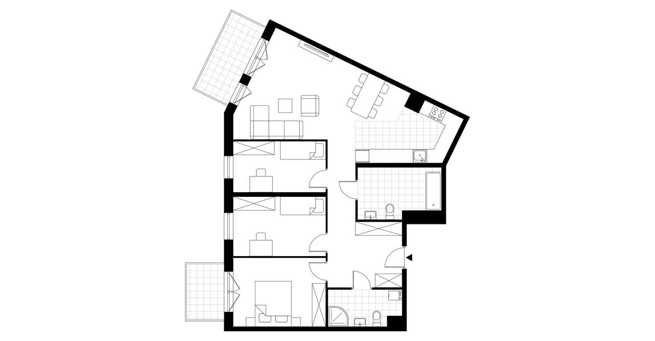 4-pokojowe mieszkanie 92m2 + 2 balkony - Pełny obrazek: 3/8