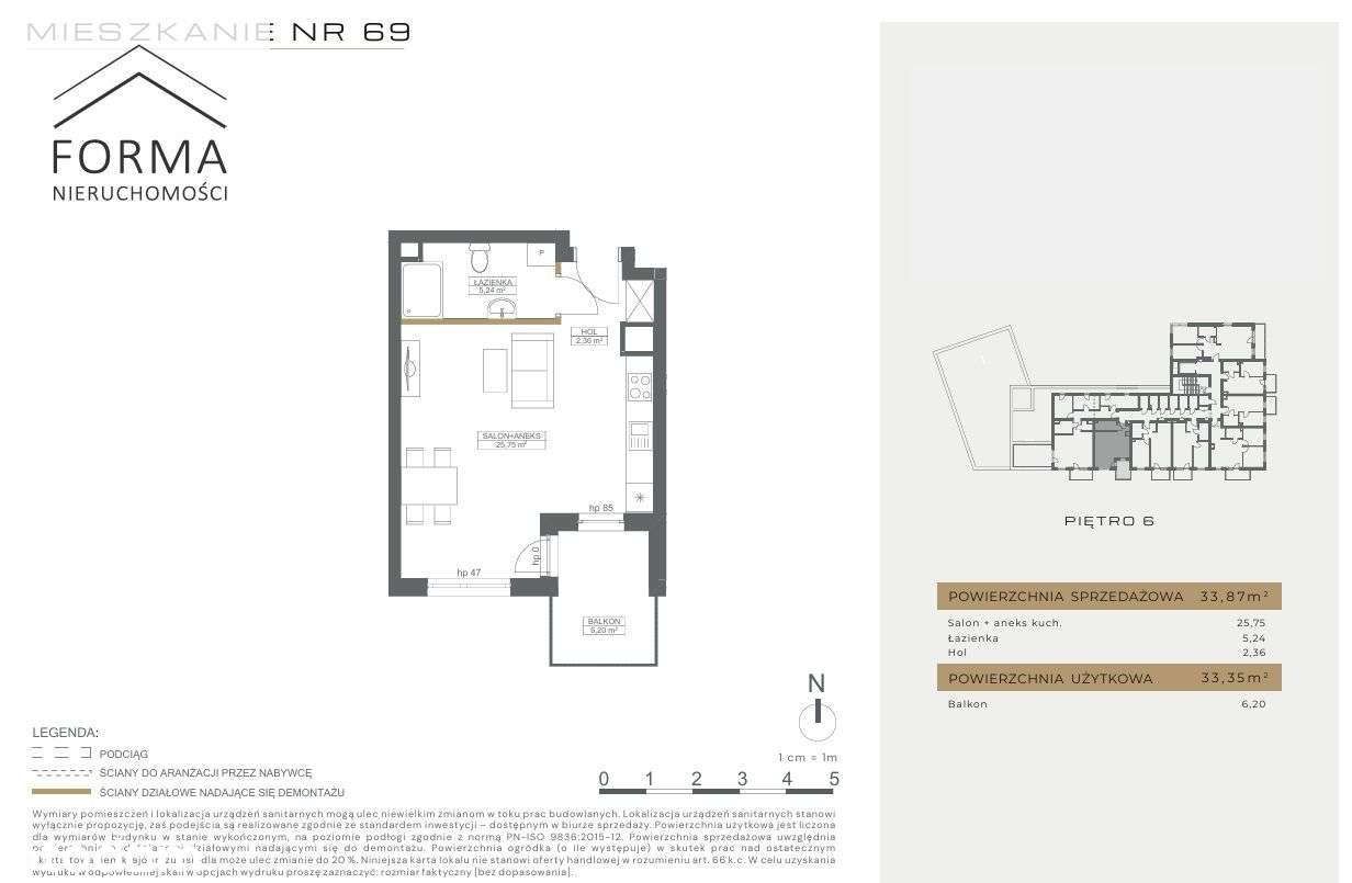 Wzgórze Wolności |kawalerka | 33,87 m2 | Pulse - Pełny obrazek: 2/7