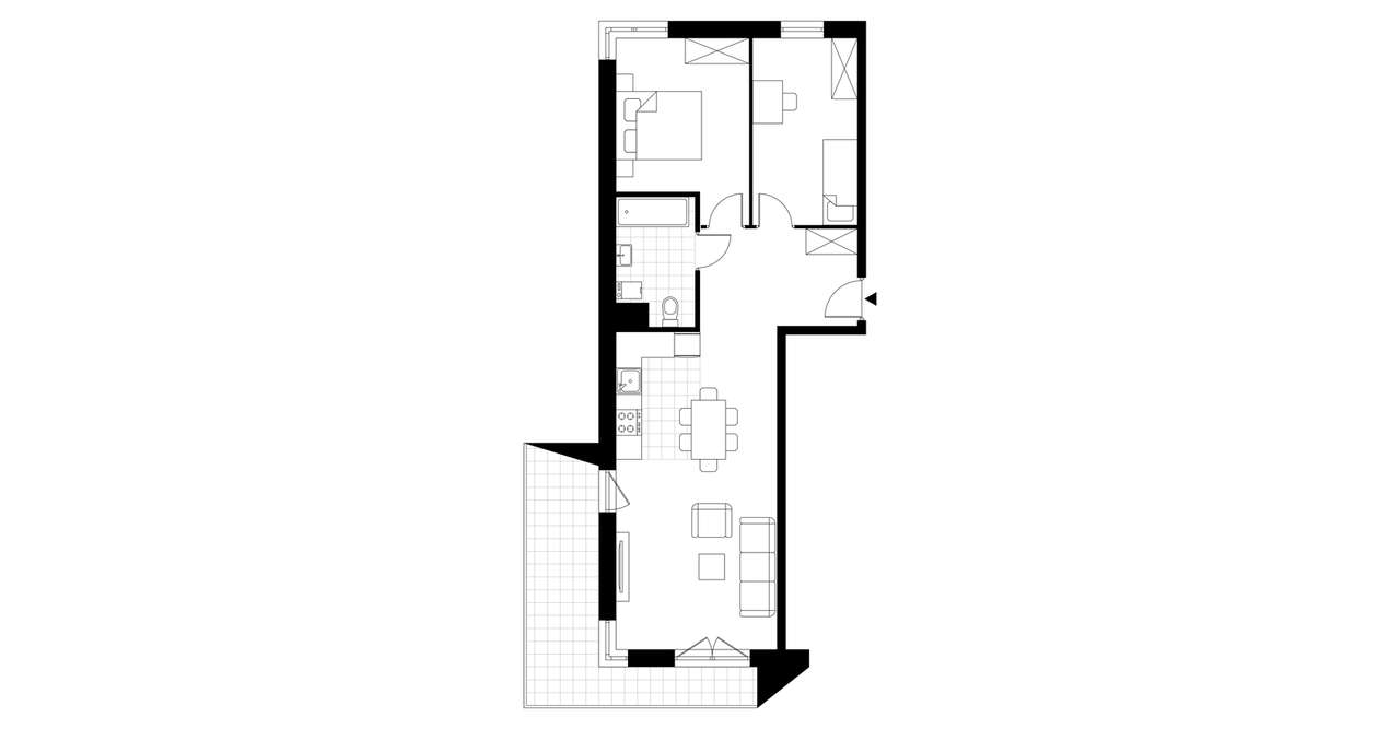 3-pokojowe mieszkanie 63m2 + balkon - Pełny obrazek: 2/7