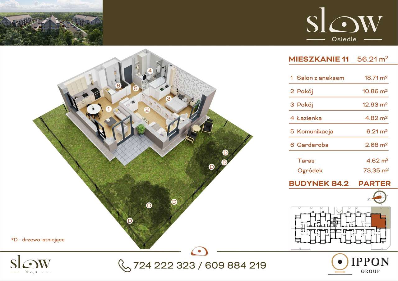 Osiedle Slow | mieszkanie 3-pok. z dużym ogródkiem | B4_2_11 - Pełny obrazek: 3/11