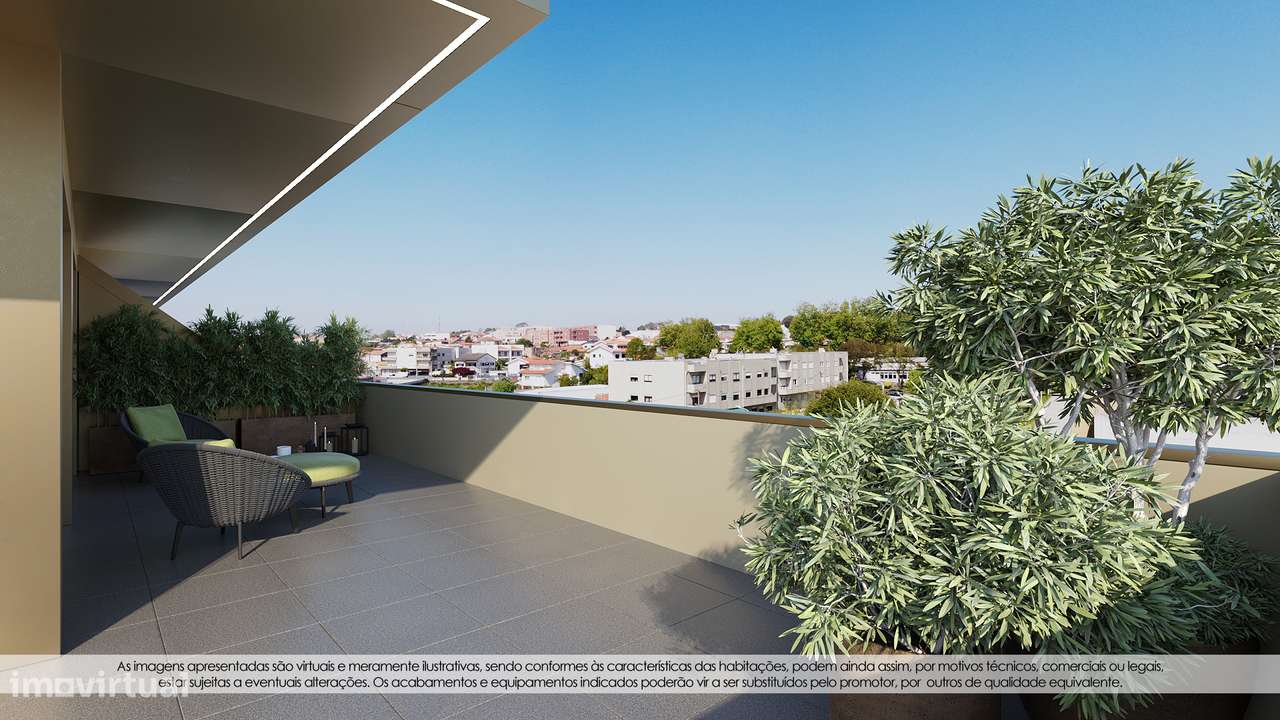 Apartamento T2 Arcozelo ao Intermaché com terraço Nascente Sul-17