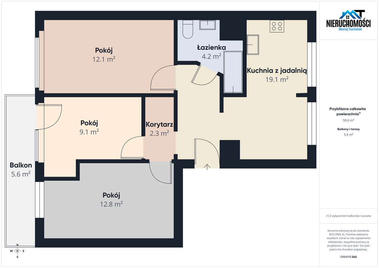 3-pokojowe z balkonem | Chełmińskie Przedmieście | ul. Dekerta 19-17
