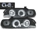 FARÓIS ANGEL EYES LED PARA BMW E39 95-00 FUNDO PRETO - 1