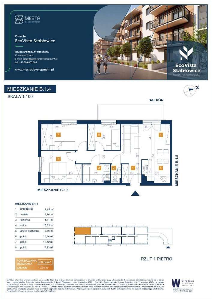 GOTOWE 4 pokojowe mieszkanie Vista Eco B.1.4 UL. ŁOMNICKA 8 - Pełny obrazek: 2/18