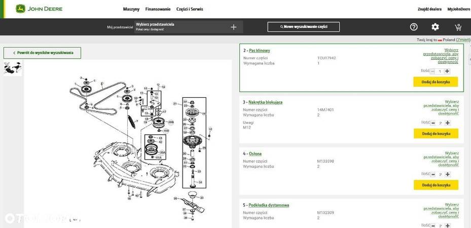 Pasek klinowy John Deere TCU17942 - 2