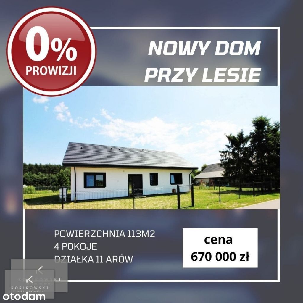 Wolnostojący dom 113,36 m2 w stanie deweloperskim