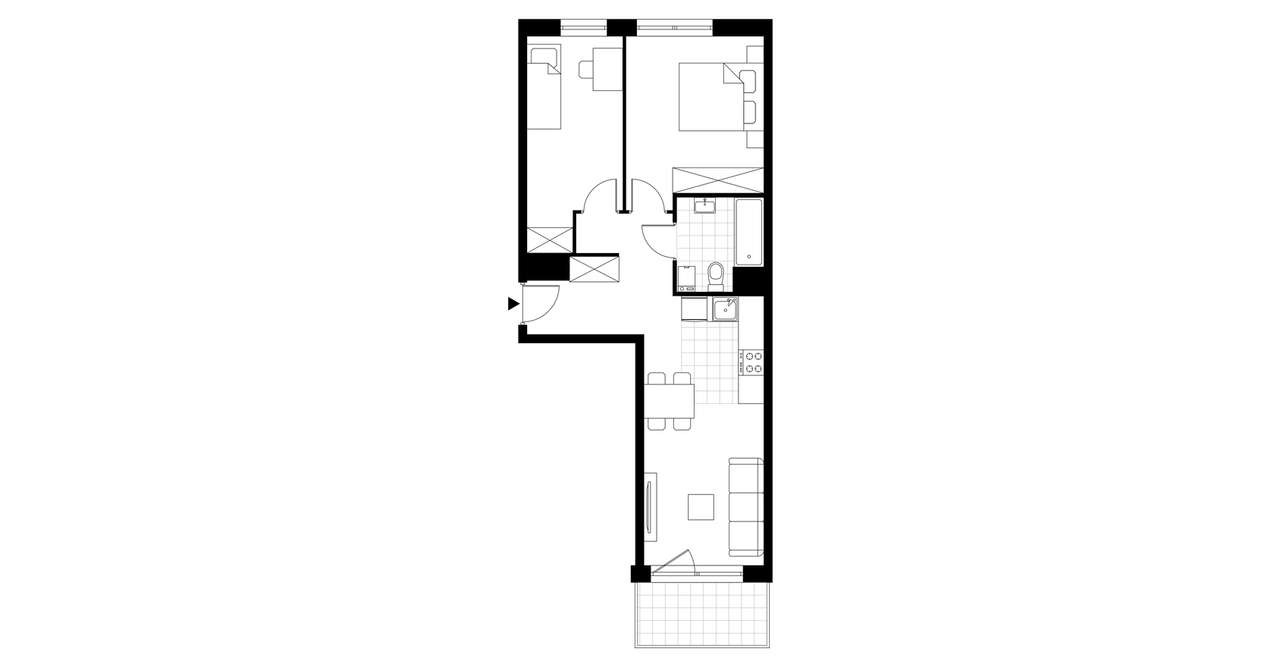 3-pokojowe mieszkanie 55m2 + balkon - Pełny obrazek: 3/8