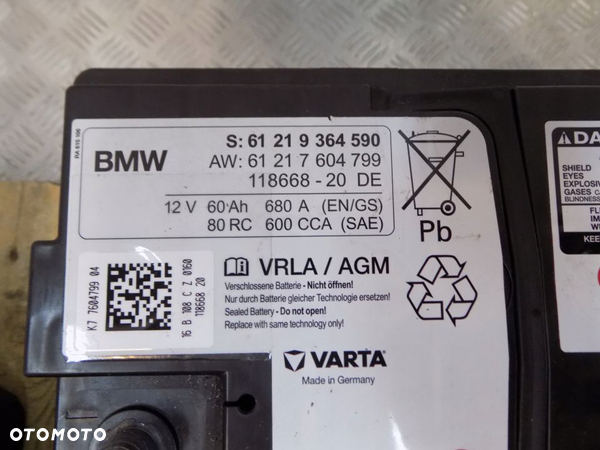 BMW AKUMULATOR AGM 12V 60Ah 680A 18R 9364590 - 3