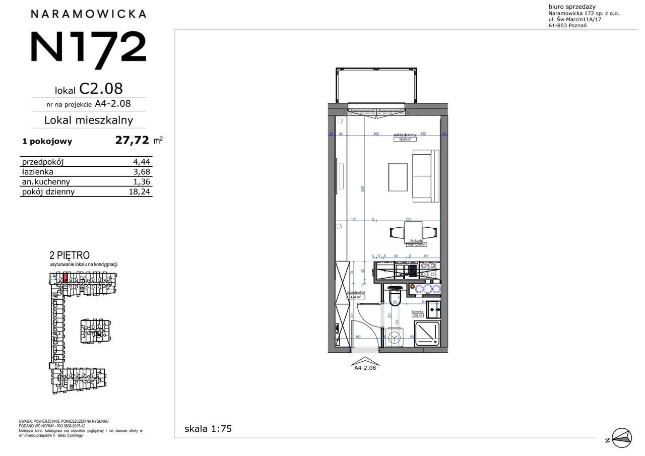 1-pokojowe mieszkanie 27m2 + balkon Bez Prowizji - Pełny obrazek: 2/9