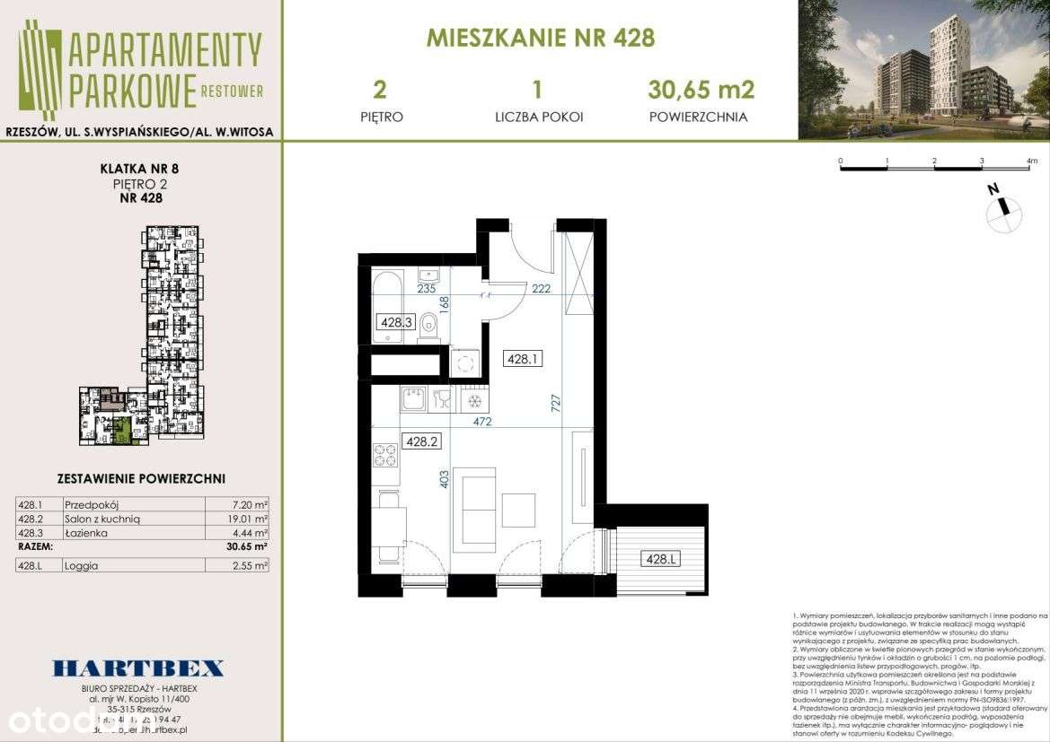 Apartamenty Parkowe | mieszkanie 1-pok. | 428 - Pełny obrazek: 2/7