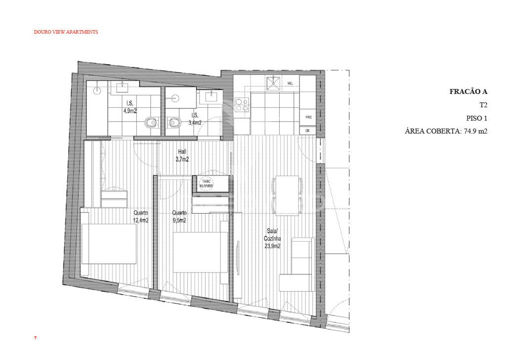 Apartamento T2 em construção, a dois passos da marginal do Douro