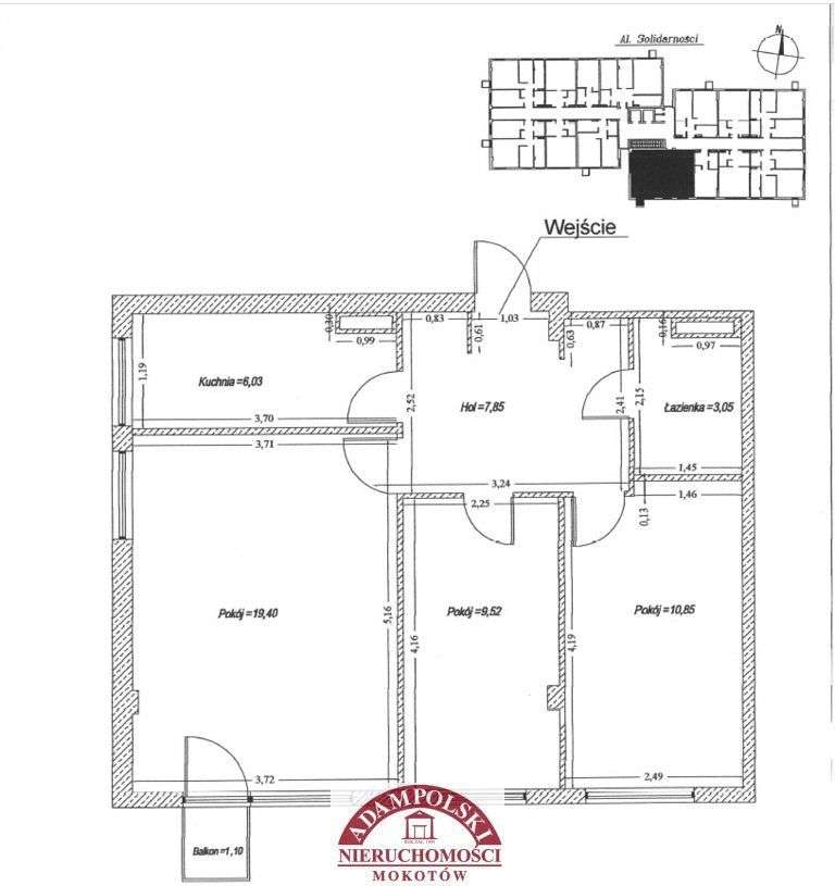 blisko Śródmieście/3 pokoje z balkonem/ciche-17