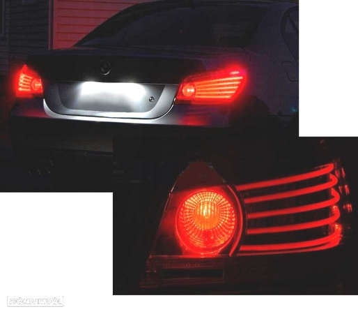 FAROLINS TRASEIROS LED CELIS PARA BMW E60 03-07 VERMELHO BRANCO - 2