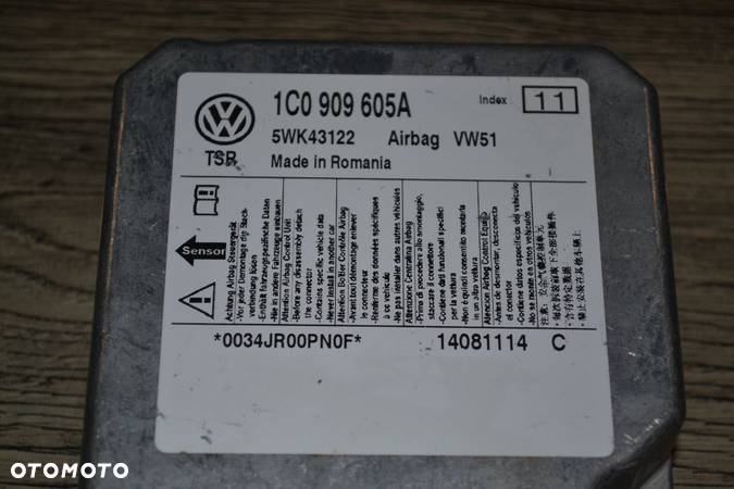 VW SEAT AUDI SKODA STEROWNIK PODUSZEK SENSOR AIRBAG 1C0909605A - 2