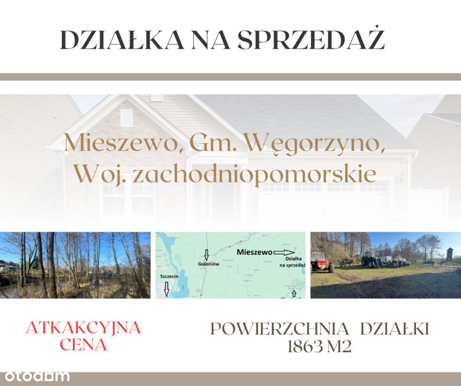 Działka nad rzeką, Mieszewo, Zachodniopomorskie