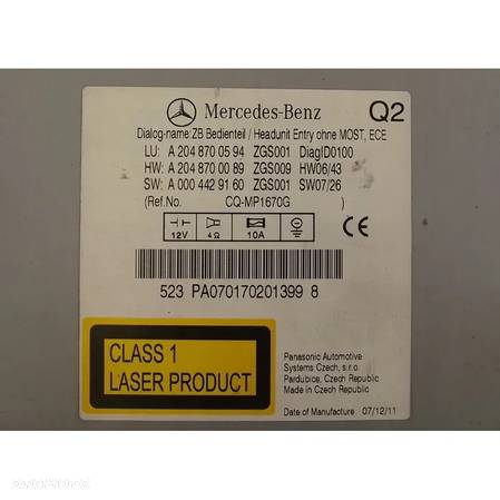 MERCEDES W204 RADIO CD ODTWARZACZ NAWIGACJA - 4