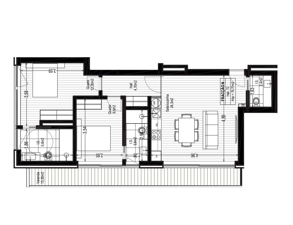 Apartamento T2 com varanda em Canidelo.-17