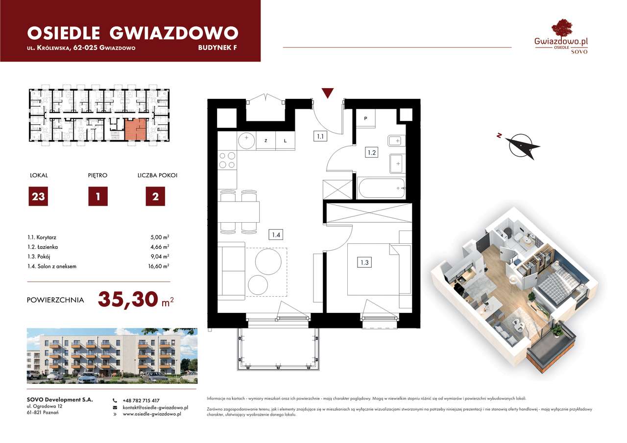 Osiedle Gwiazdowo | mieszkanie 2-pok. | F23 - Widok 2