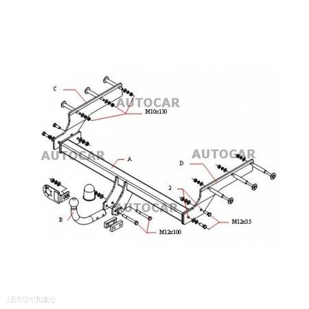 Carlig de remorcare pentru FORD MONDEO - Combi (BWY) - sistem semidemontabil -cu suruburi - tip 3xxx - din 2000/10 pana 2007 - 6