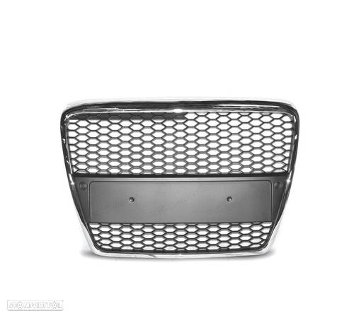 GRELHA FRONTAL PARA AUDI A6 4F 04-08 LOOK RS6 COR CROMADA - 2