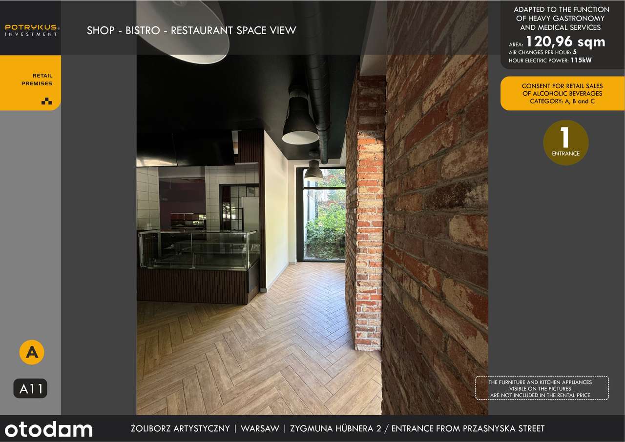 Żoliborz Artyst. 121m2, narożny, ciężka gastronomia, handel, usługi - Pełny obrazek: 5/19