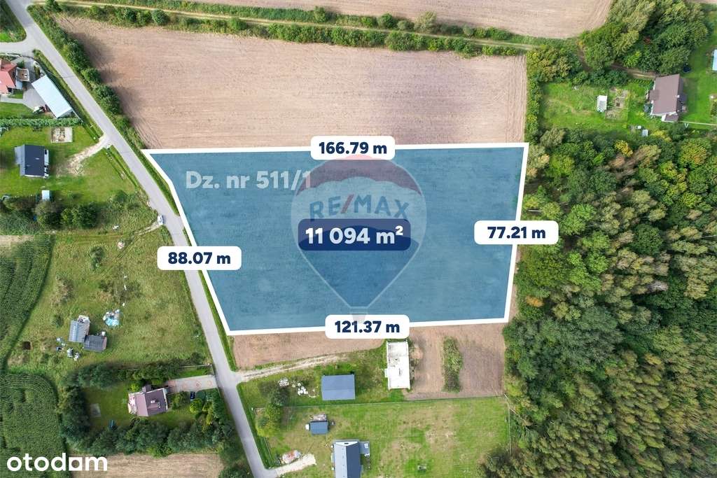 Działka siedliskowa przy lesie 1,1 ha – Wrześnica-2