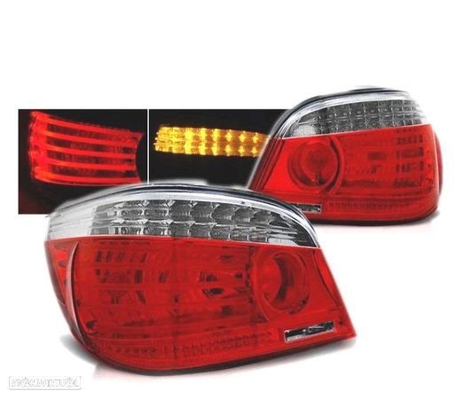 FAROLINS TRASEIROS LED CELIS PARA BMW E60 03-07 VERMELHO BRANCO - 1