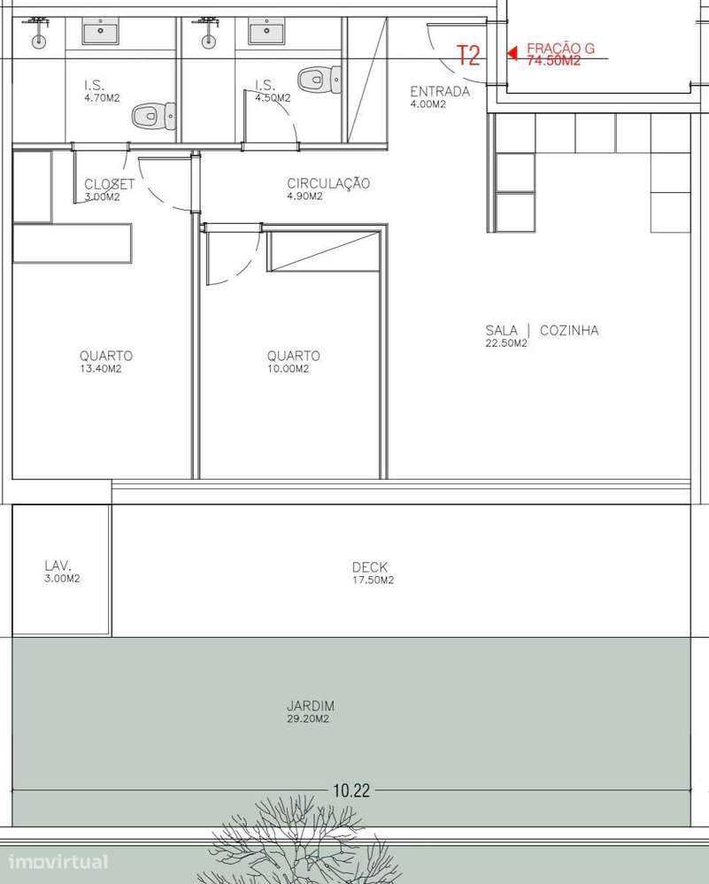T2 com terraço e jardim em condomínio privado - Touguinhó - Grande imagem: 4/5