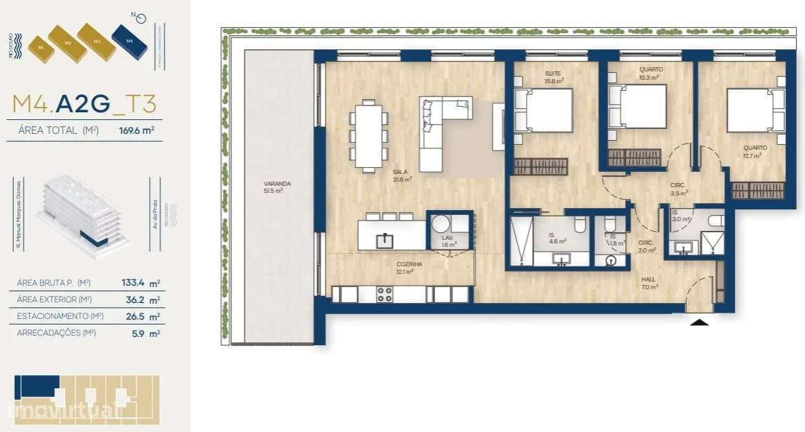 Apartamento T3 | Canidelo, V.N.Gaia - Grande imagem: 2/40