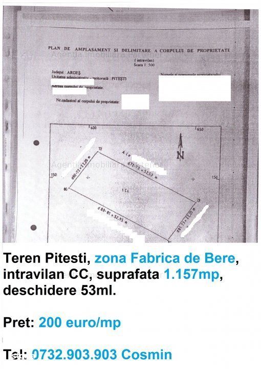 Teren pentru bloc,1.157mp, Fabrica de Bere