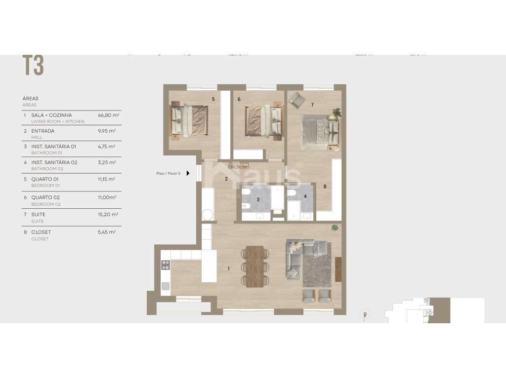 Apartamento T3 R/c Drt Lote 1-8