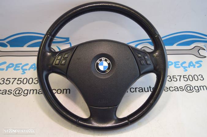 VOLANTE GUIADOR COMPLETO BMW SERIE 3 E92 COUPE 32306764547 6764547 E90 SEDAN E91 TOURING E93 CABRIO X1 E84 PELE AIRBAG COMANDOS MULTIFUNÇÕES CONTROLO - 1