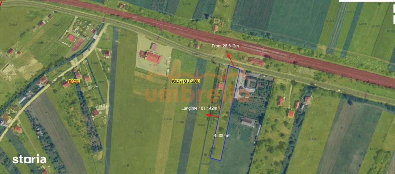 Teren de vanzare 4.300m², Mera-Baciu pt 2 unitati locative ! - Imagine principală: 1/5