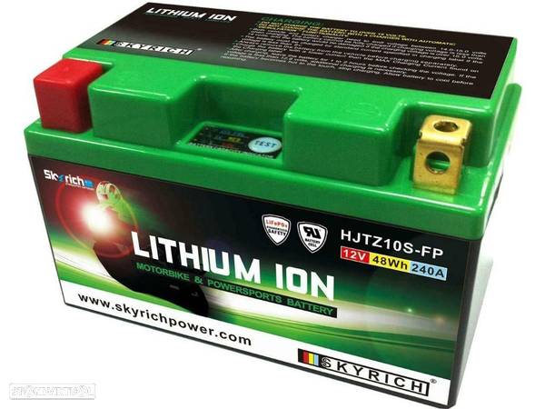 bateria lithium, litio skyrich LITZ10S kawasaki ninja , zx10r , h2 - 1