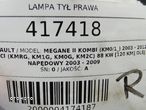 LAMPA TYŁ PRAWA RENAULT MEGANE II Kombi (KM0/1_) 2003 - 2012 1.9 dCi (KMRG, KM1G, KM0G, KM2C) 88 kW - 5