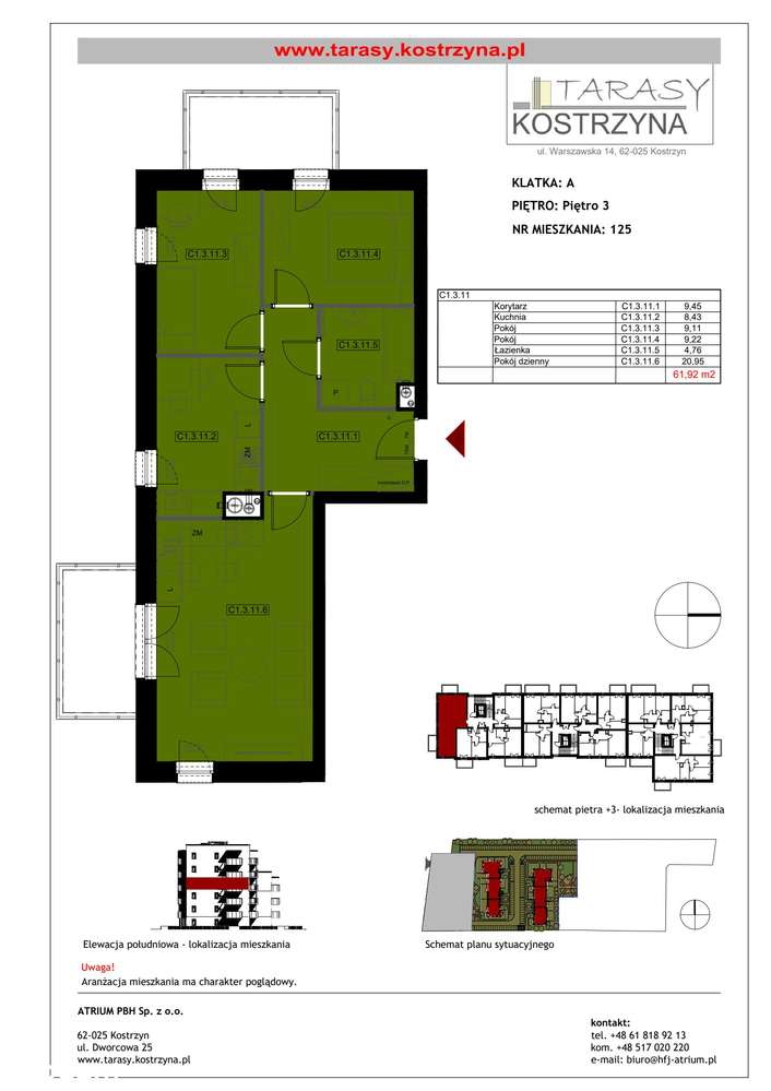 Tarasy Kostrzyna | mieszkanie 4-pok. | 125 - Pełny obrazek: 2/20