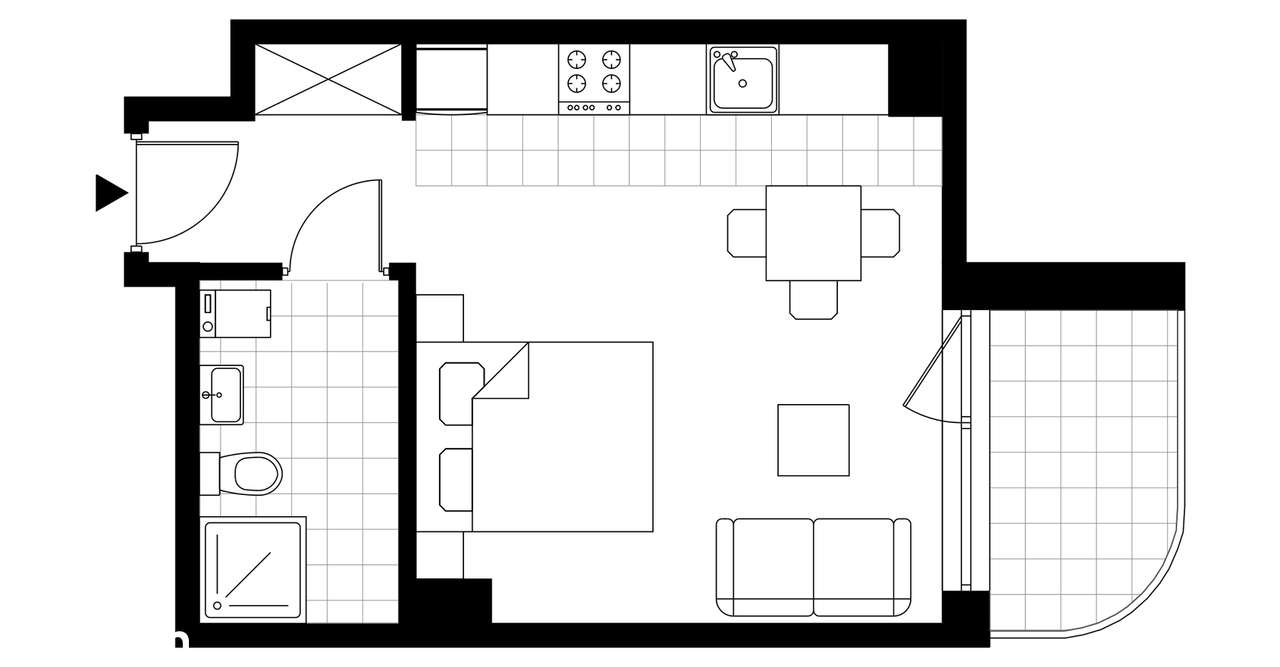 1-pokojowe mieszkanie 29m2 + balkon Bez Prowizji - Pełny obrazek: 3/8