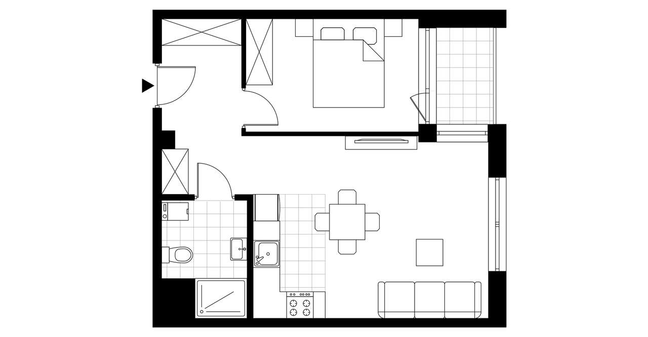 2-pokojowe mieszkanie 43m2 + balkon Bez Prowizji - Pełny obrazek: 2/7