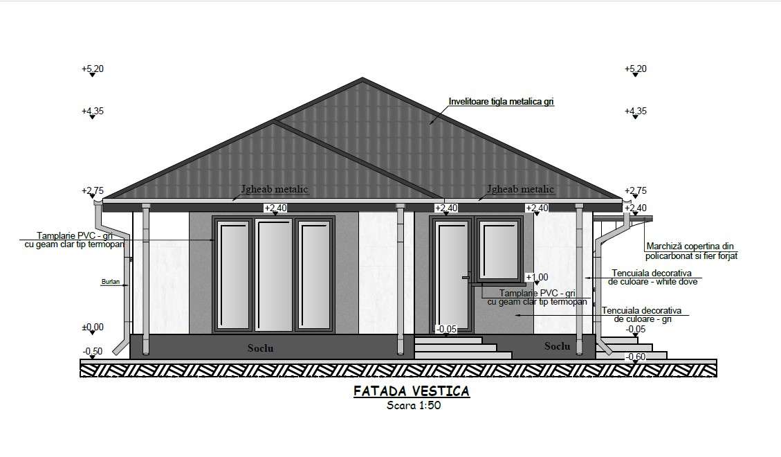 Casa la sol, 491 teren, 4 camere, eficienta energetic (pompa+panouri) - Imagine principală: 4/10