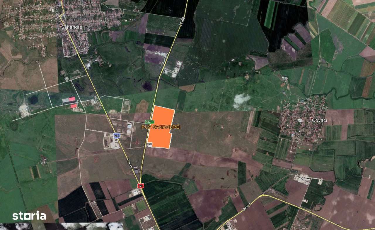 De vanzare teren, cu PUZ, logistica/industrial, coborare A1 - Sanandre - Imagine principală: 5/7