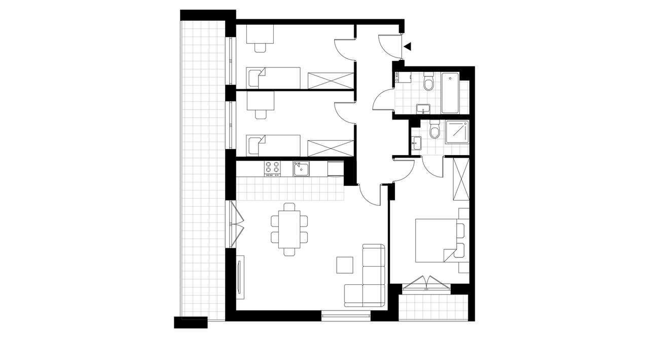 4-pokojowe mieszkanie 77m2 + 2 balkony - Pełny obrazek: 4/9