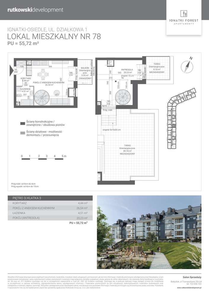 2-pokojowe mieszkanie 55m2 Bez Pośredników - Pełny obrazek: 2/7
