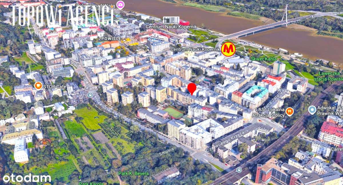 2 pokoje 49,5 m2, Solec 54, winda balkon Metro Cnk-17