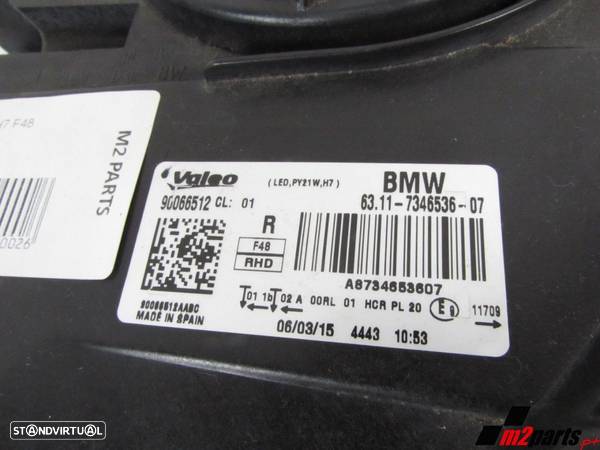 Farol normal Direito Seminovo/ Original BMW X1 (F48) 63117346536 - 3
