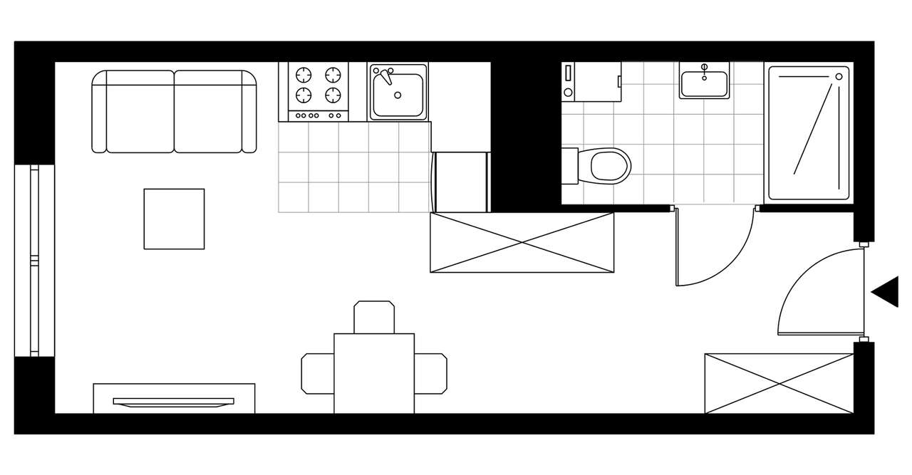 1-pokojowe mieszkanie 29m2 Bezpośrednio - Pełny obrazek: 4/9