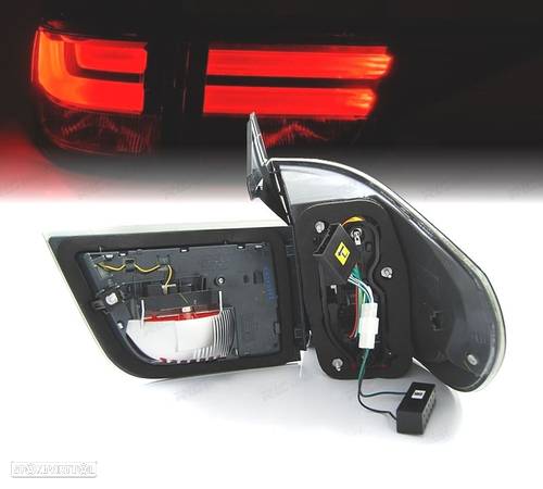 FAROLINS TRASEIROS LED LIGHBAR PARA BMW X5 E70 07-10 VERMELHO BRANCO - 2